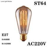 Modern Pendant Light Black Iron Hanging Cage Vintage E27Led Lamp Bulb Industrial Loft Retro Dining