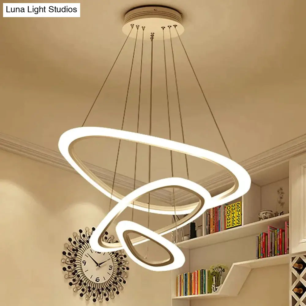 Modern Pendant Lights For Living Dining Room 4/3/2/1 Circle Rings Acrylic Led Lighting