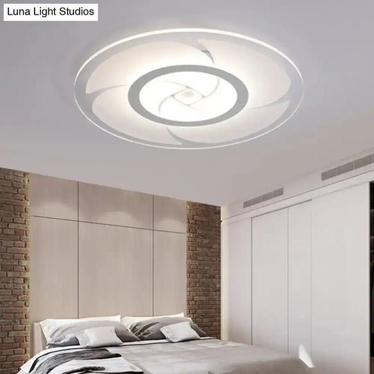 Modern Pinwheel Pattern Disc Thin Ceiling Light - 16.5’/24.5’/31’ W Led Flush Mounted Lamp