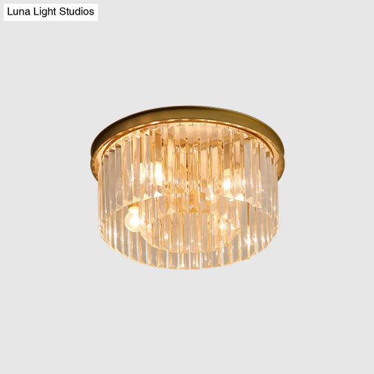 Modern Prismatic Crystal Flush Mount Ceiling Light For Living Room 4 / Gold