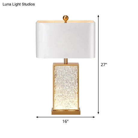 Modern Rectangle Fabric Task Light - Bright White Reading Book Lamp For Study