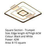 Modern Rectangle/Square/Circle Acrylic Led Ceiling Light White Color Black Remote Control For