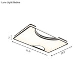 Modern Rectangular/Square Acrylic Flush Ceiling Light Led Lamp In Black/White Warm/White