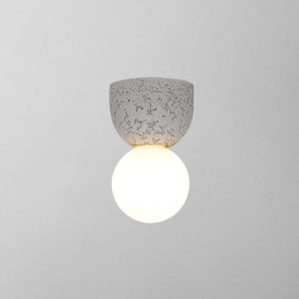 Modern Resin-Cement Bell Wall Sconce - Single-Bulb Lighting Fixture Grey