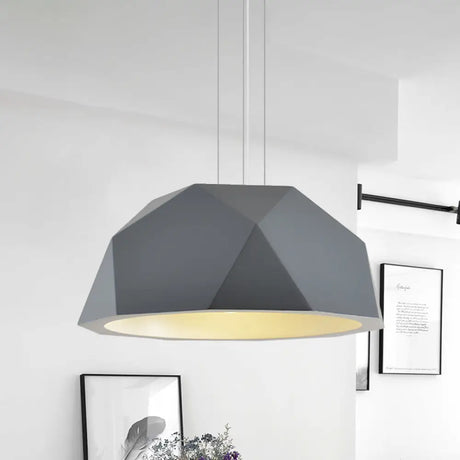 Modern Resin Hanging Pendant Light In Black/Grey For Guest Room Grey