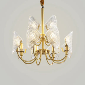 Modern Rhombus Living Room Chandelier - Elegant 12/15/18-Bulb Glass Suspension Pendant Light In