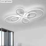 Modern Ribbons Led Ceiling Flush Mount Light In Warm/White Multiple Sizes & Colors