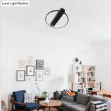 Modern Ring Acrylic Flush Light: 18’/25.5’ Wide Led Ceiling Fixture For Living Room (Black/White)