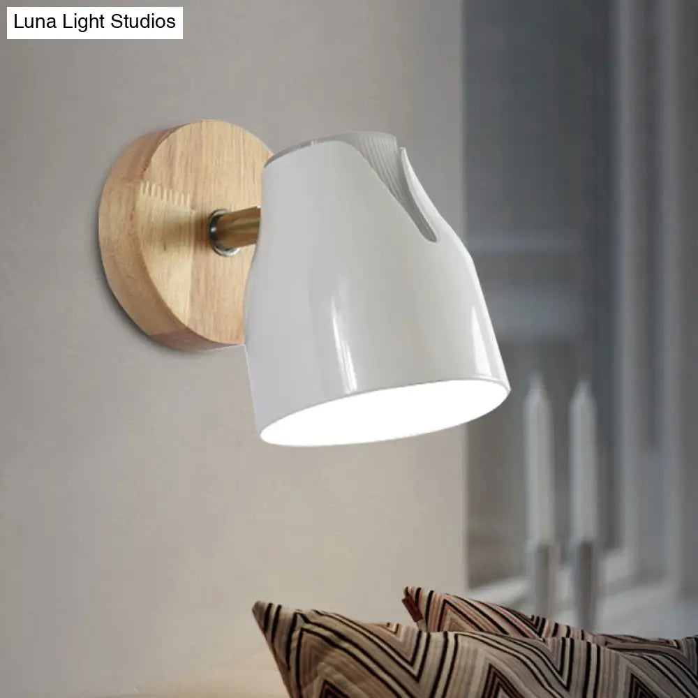 Modern Rotatable Wall Sconce Light With Metallic Bud Shade - Ideal For Kitchen And Cloth Shop White