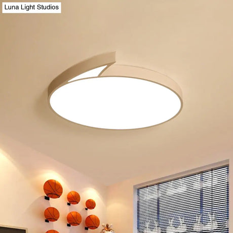 Modern Round Flush - Mount Ceiling Light - Black/White 18’/21.5’ Led Acrylic Flushmount With