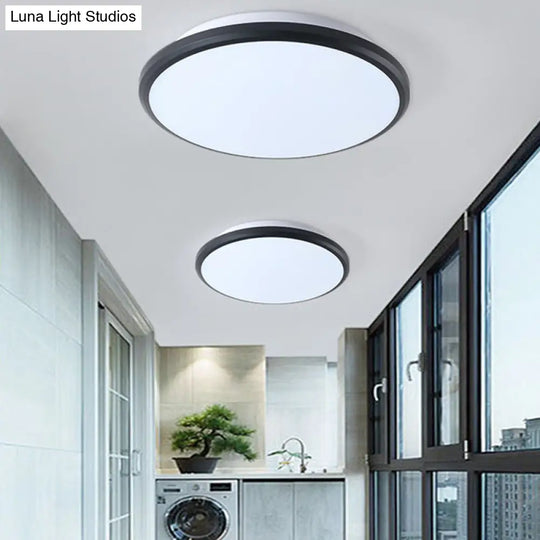 Modern Round Flush Mount Ceiling Light - Super-Thin Design 1 Acrylic Contemporary Fixture