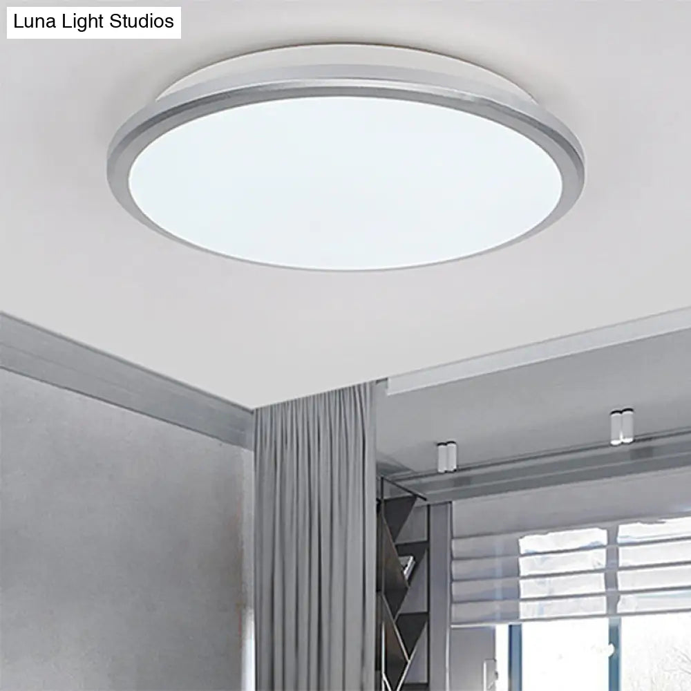 Modern Round Flush Mount Ceiling Light - Super-Thin Design 1 Acrylic Contemporary Fixture