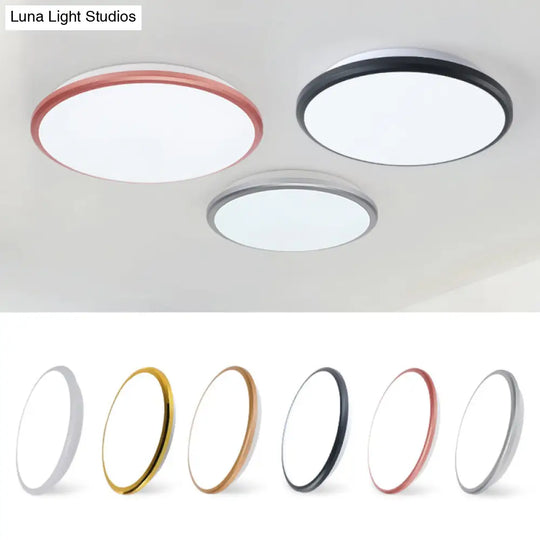 Modern Round Flush Mount Ceiling Light - Super-Thin Design 1 Acrylic Contemporary Fixture