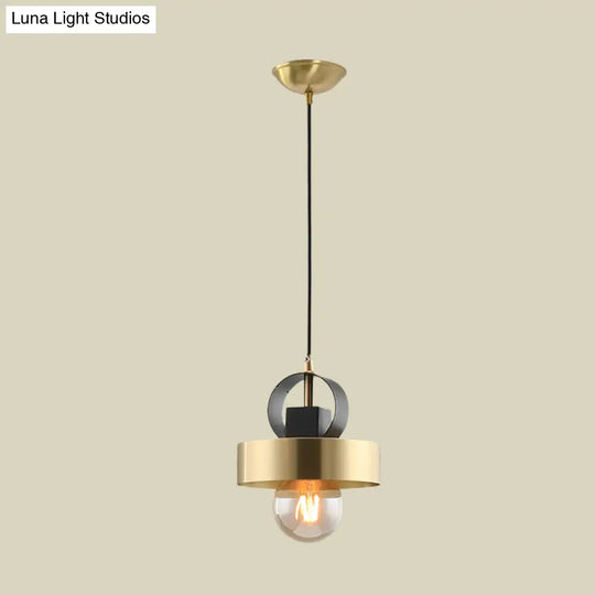 Modern Gold Pendant Light With Round Design: Ideal For Bedside Use
