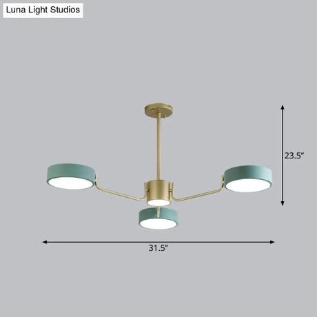 Modern Round Led Chandelier - Minimalistic Acrylic Living Room Hanging Lamp
