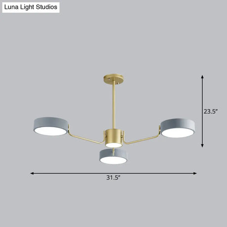 Modern Round Led Chandelier - Minimalistic Acrylic Living Room Hanging Lamp