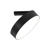 Modern Round Led Flushmount Ceiling Light In Black - 8/12 Diameter