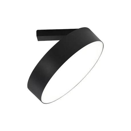 Modern Round Led Flushmount Ceiling Light In Black - 8/12 Diameter