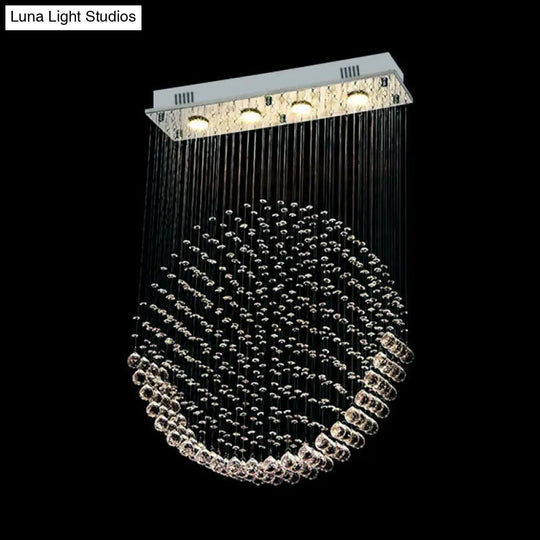 Modern Round Led Flushmount Dining Room Light In Nickel