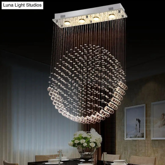 Modern Round Led Flushmount Dining Room Light In Nickel