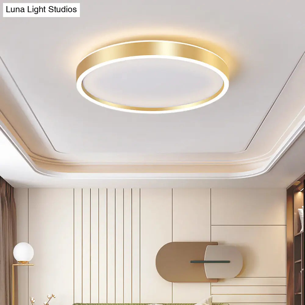 Modern Round Shade Led Flush Mount Acrylic Ceiling Lighting For Living Room