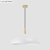 Modern Saucer Shape Pendant Lamp 1 Light In Aluminum - Black/Coffee/White For Restaurants And Hotels