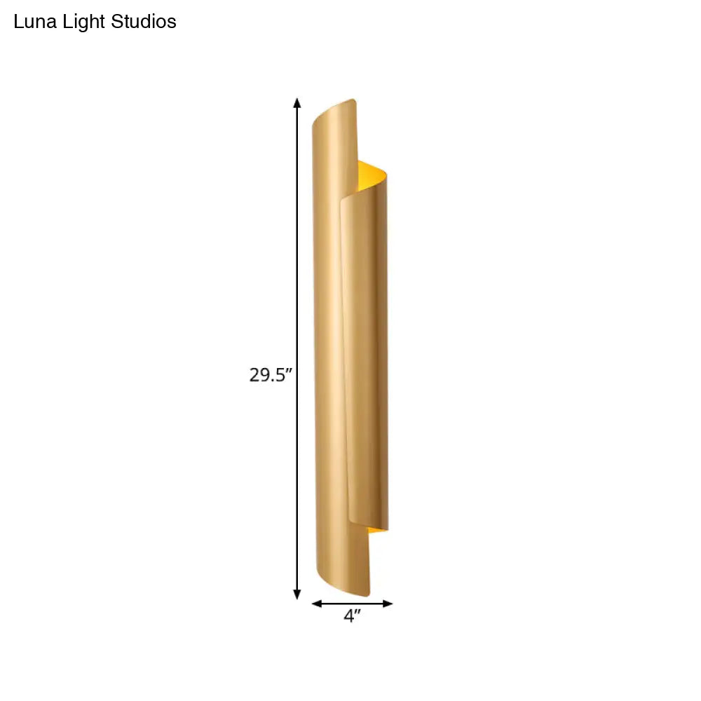 Modern Scrolled Wall Lamp - Black/White/Gold 2-Light Sconce 16/21.5/29.5 Wide