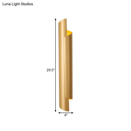 Modern Scrolled Wall Lamp - Black/White/Gold 2-Light Sconce 16/21.5/29.5 Wide