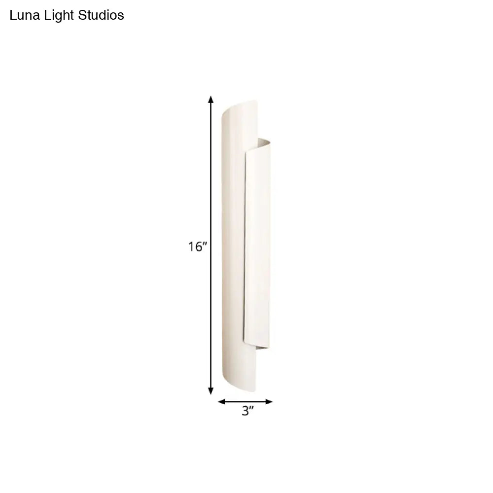 Modern Scrolled Wall Lamp - Black/White/Gold 2-Light Sconce 16/21.5/29.5 Wide
