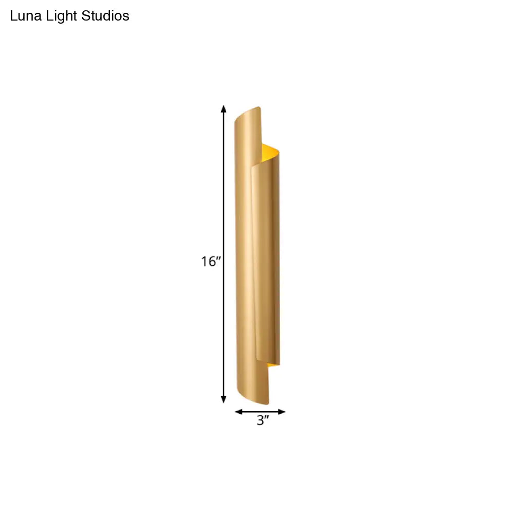 Modern Scrolled Wall Lamp - Black/White/Gold 2-Light Sconce 16/21.5/29.5 Wide
