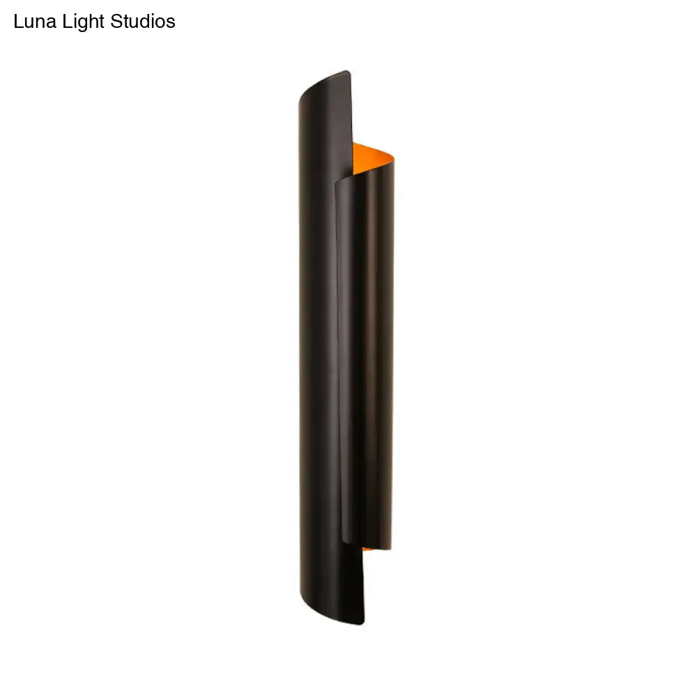 Modern Scrolled Wall Lamp - Black/White/Gold 2-Light Sconce 16/21.5/29.5 Wide
