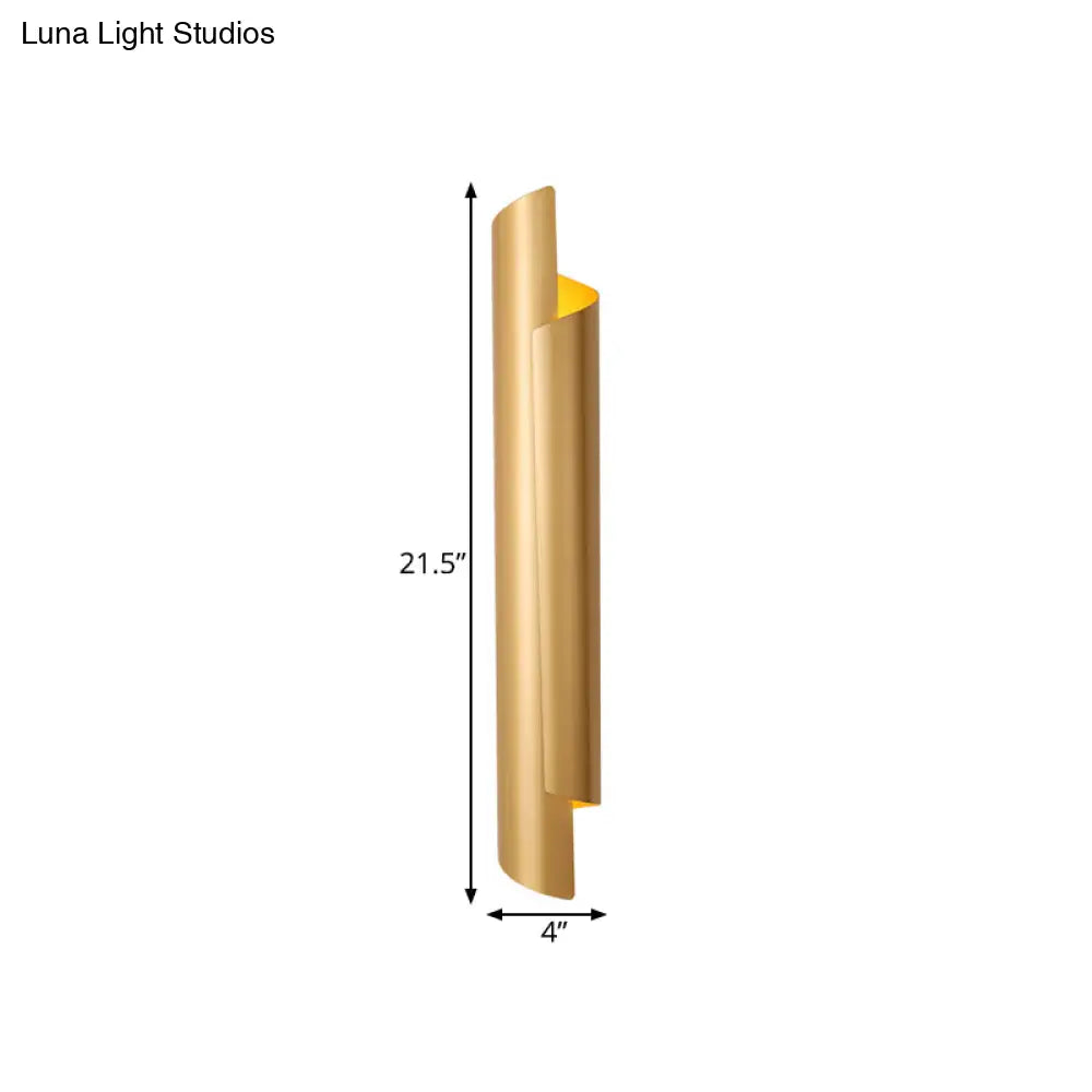 Modern Scrolled Wall Lamp - Black/White/Gold 2-Light Sconce 16/21.5/29.5 Wide