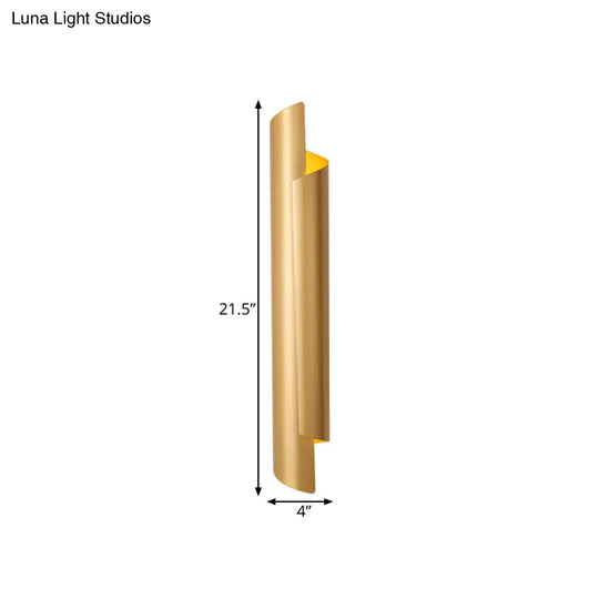 Modern Scrolled Wall Lamp - Black/White/Gold 2-Light Sconce 16/21.5/29.5 Wide