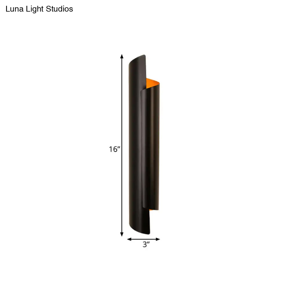 Modern Scrolled Wall Lamp - Black/White/Gold 2-Light Sconce 16/21.5/29.5 Wide