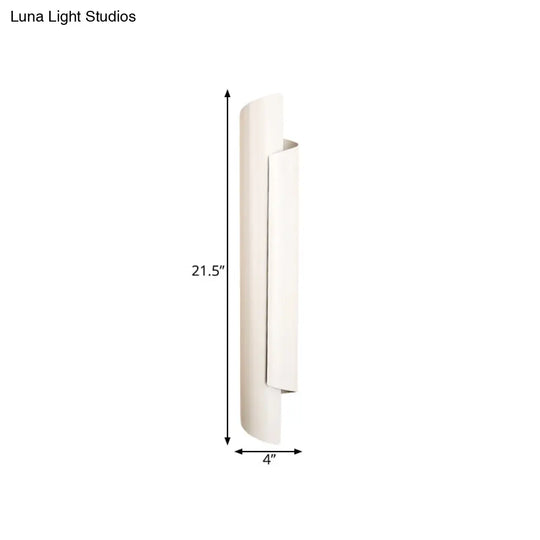 Modern Scrolled Wall Lamp - Black/White/Gold 2-Light Sconce 16/21.5/29.5 Wide