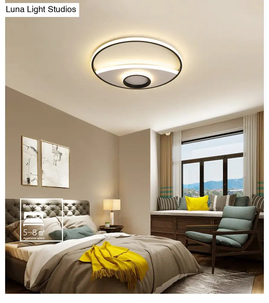 Modern Silver Circle Ceiling Fixture: Acrylic Flushmount Lights In Warm/White 16/19.5/23.5 / 16