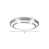 Modern Silver Flush Mount Lighting With Acrylic Shade Integrated Led Ceiling Light For Living Room