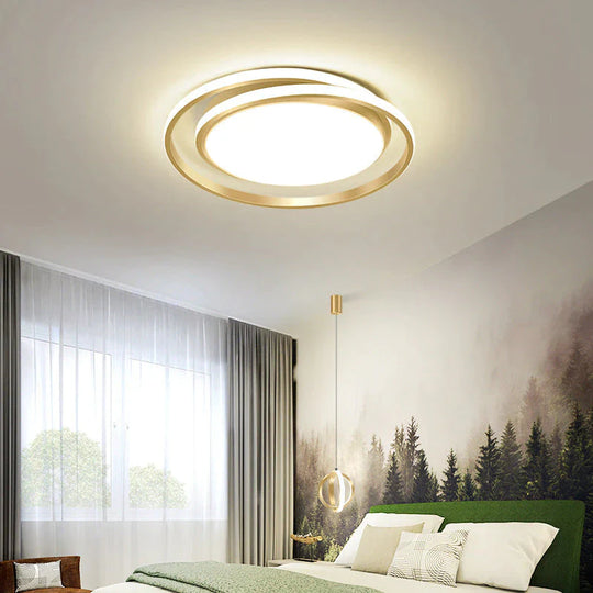 Plafonnier LED circulaire créatif de chambre à coucher simple et moderne