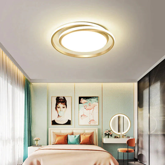 Plafonnier LED circulaire créatif de chambre à coucher simple et moderne