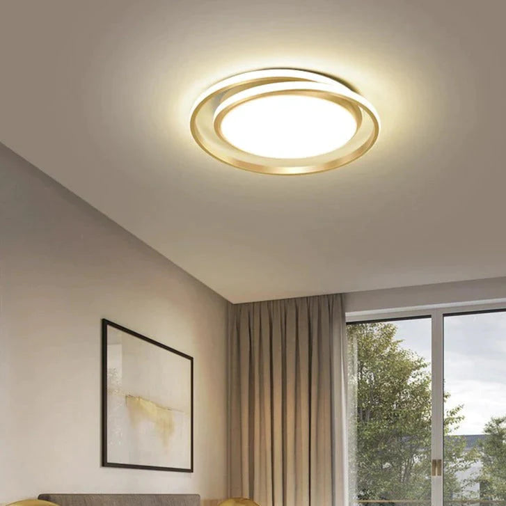 Plafonnier LED circulaire créatif de chambre à coucher simple et moderne