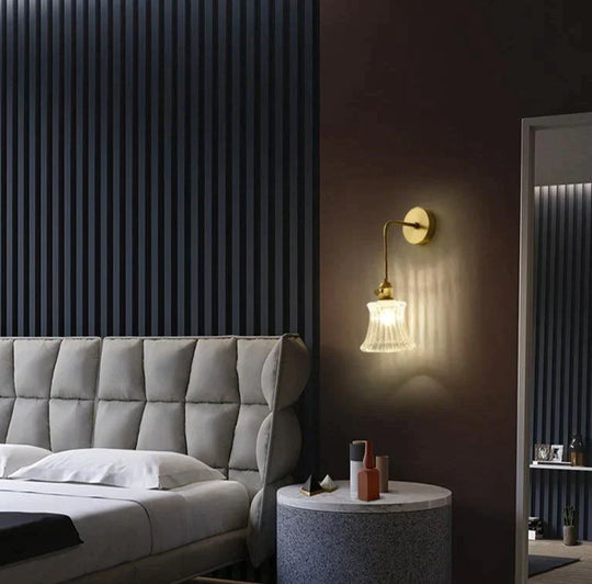 Modern Simple Nordic Living Room Bedroom Copper Wall Lamp Lamps