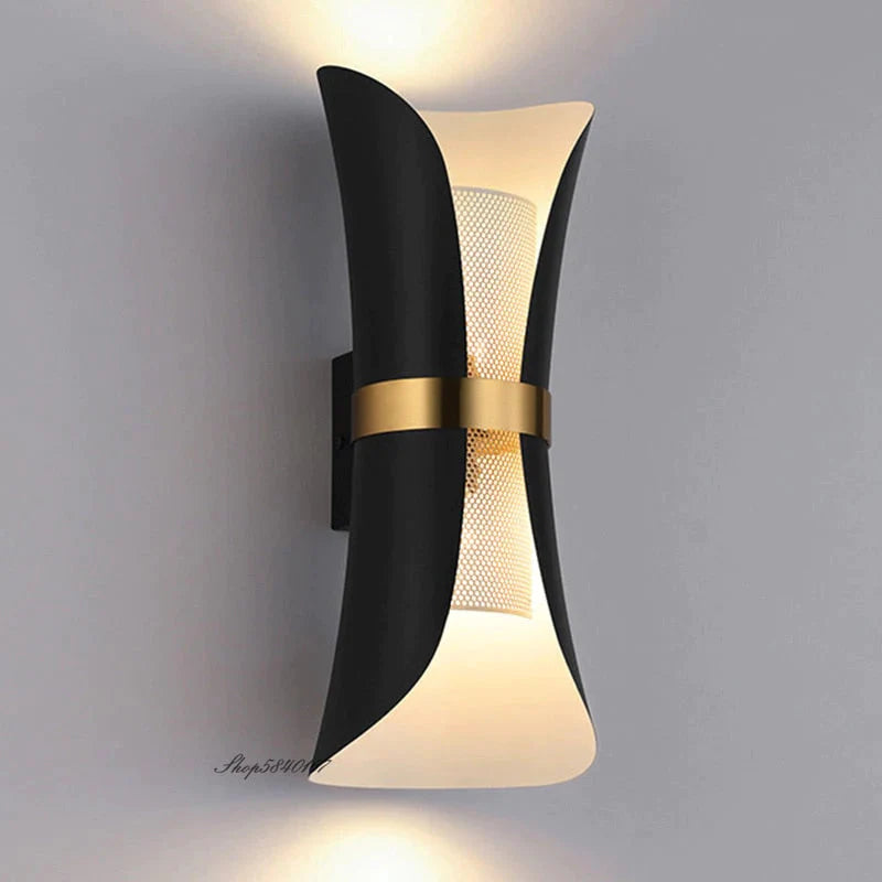 Applique murale simple moderne allume Scone pour chambre salle de bain or noir