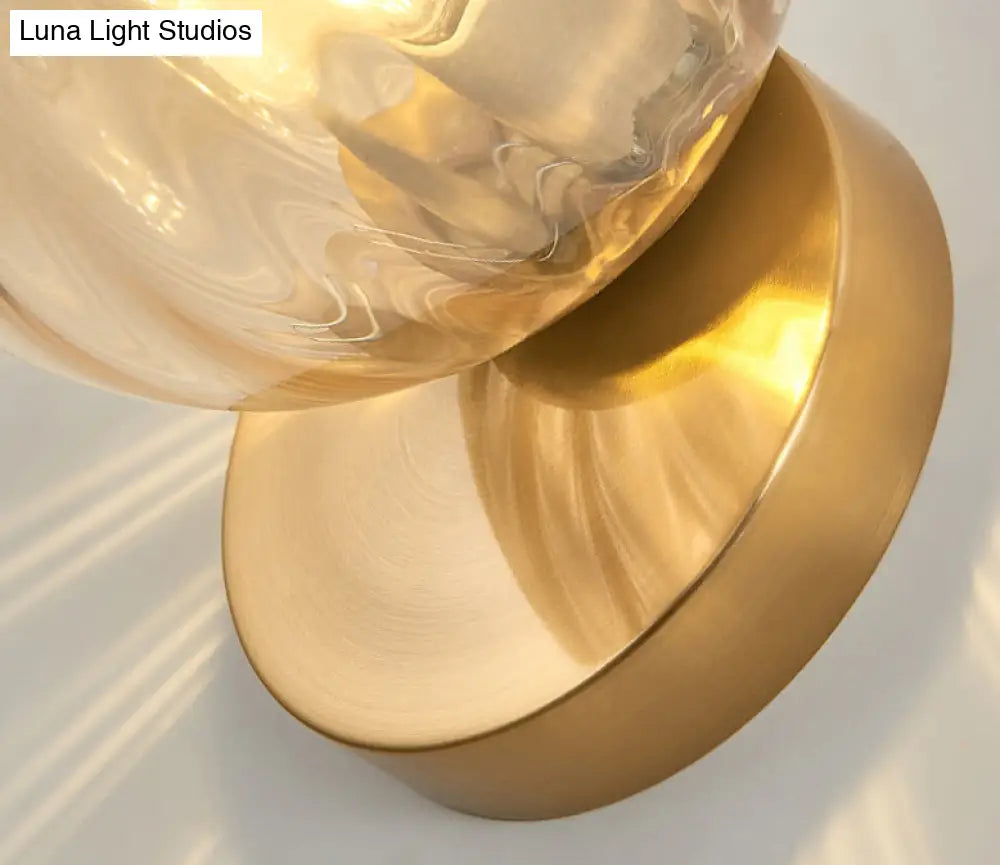 Modern Simplicity Wall Sconce: 1-Light Metal Lamp With Glass Ball Shade