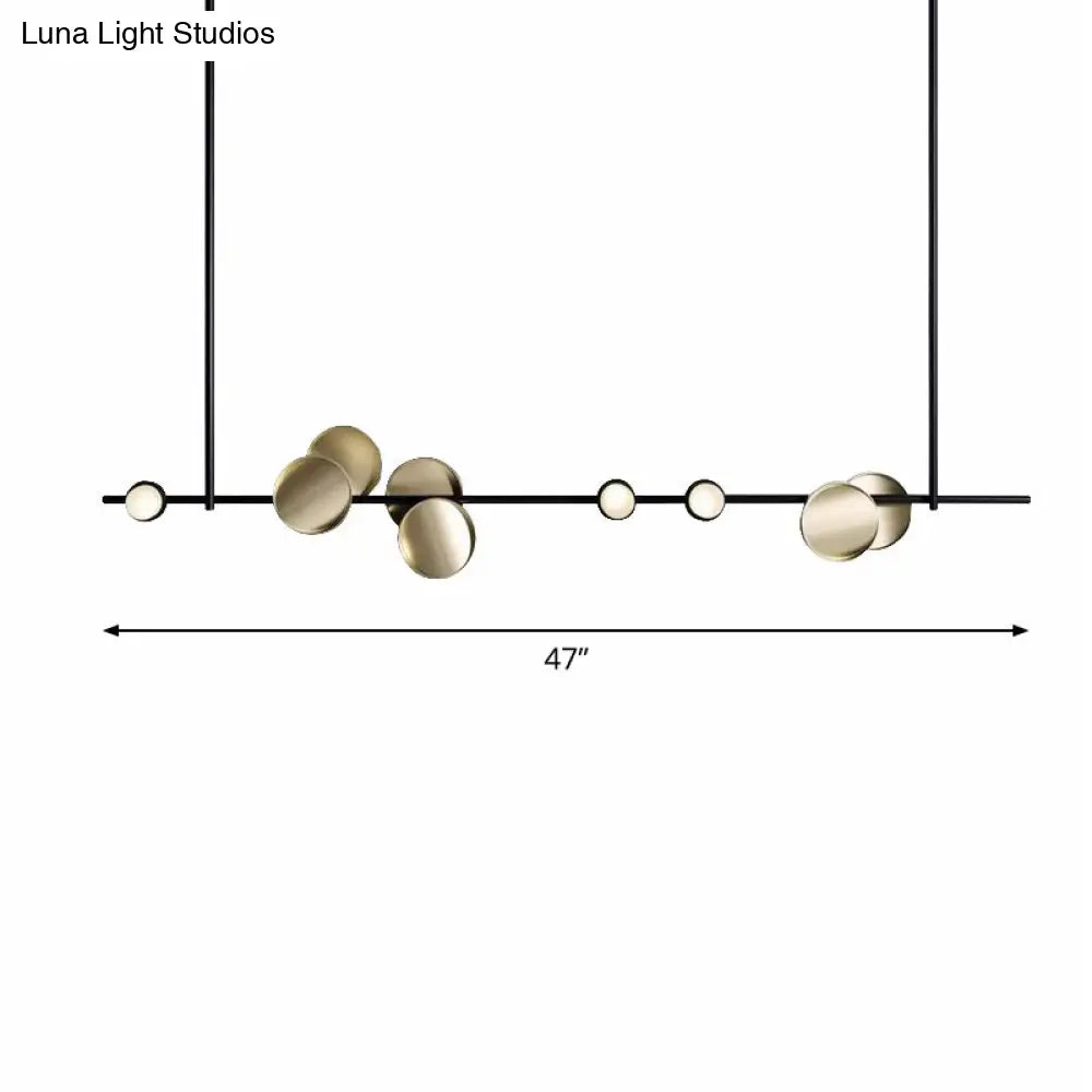Modern Six-Light Bronze Pendant Chandelier For Creative Kitchen Lighting / 47