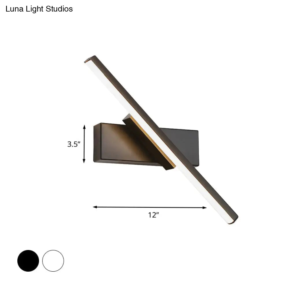 Modern Slim Led Wall Sconce With Acrylic Linear Design In White/Black - Choose Warm Or White Light