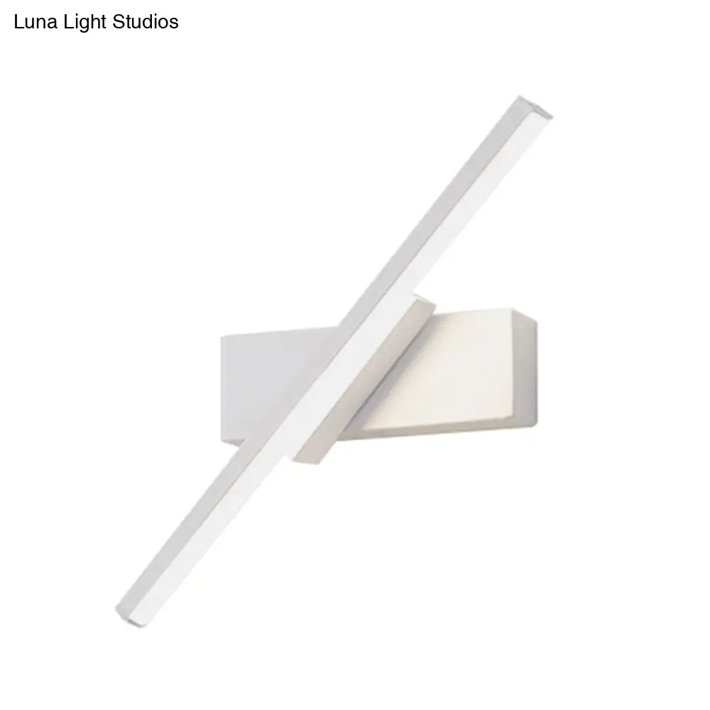 Modern Slim Led Wall Sconce With Acrylic Linear Design In White/Black - Choose Warm Or White Light