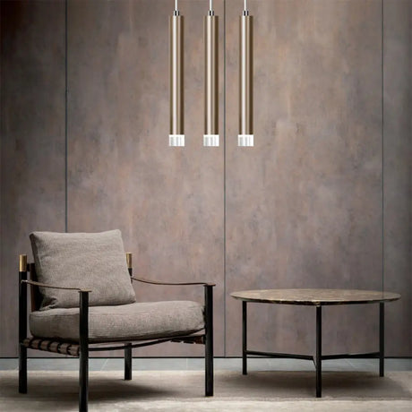 Lyla - Modern 12/19.5/23.5 H Slim Hanging Pendant Light Metal Black/Gold Led In Warm/White