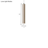 Modern Slim Metal Pendant Light In Black/Gold With Warm/White Led - 12’/19.5’/23.5’ Height