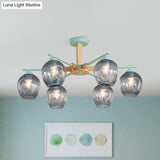 Modern Smoke Gray Glass Pendant Chandelier - 3/6 Light Modo Hanging Fixture For Living Room