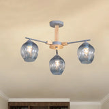 Modern Smoke Gray Glass Pendant Chandelier - 3/6 Light Modo Hanging Fixture For Living Room 3 / Grey